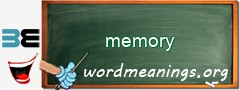 WordMeaning blackboard for memory